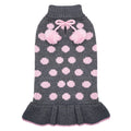 KYEESE Dog Sweaters with Leash Hole for Small Dogs Turtleneck Dog Sweater Dress for Girl Polka Dot Knit Pullover Doggie Sweater Warm Pet Sweater