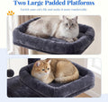 Hey-brother Cat Tree, 74 inches Multi-Level XL Large Cat Tower for Indoor Cats with Three Cat Condos, Two Large Top Decks and Cat Hairbrushfor Kittens, Cats and Pets, Smoky Gray MPJ035-MG