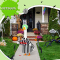 Halloween Porch Goose Outfit Black and White Striped Suit Clothes
