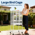 VIVOHOME 54 Inch Wrought Iron Large Bird Cage with Rolling Stand