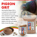 Morning Bird Pigeon Grit - Healthy & Nutritious Pigeon Food to Support Strong Muscles & Bones for Grit Eating Birds - Su