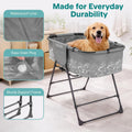 SereneLife Foldable Dog Bath Tub with Adjustable Height, 360° Access, Drain Hose & Storage Pockets – 130 lb Capacity Gro
