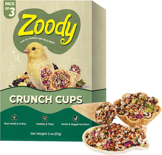 Zoody Parakeet Treats Crunchy Cups with Real Seeds & Grains 2 oz