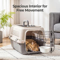 NEWBULIG 23" Hard-Sided Dog Carrier, Plastic Cat & Dog Crate, 4-Sided Ventilation Travel Pet Kennel, Top & Front Door Ac