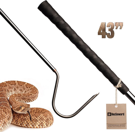 Snake Hook, Copperhead Series for Catching, Controlling, or Moving Snakes, Stainless Steel & Copper, Field Length (43 in
