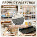 Rabbit Cage, Small Animal Cage Indoor, Hamster Cage with Water Bottle, Food Bowl, Washable Small Nest, Guinea Pig Cage f