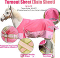 1200D 30-60°F Fall Turnout RAIN Sheet,No‑Fill,Reflective Tape,Pink