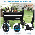 Libbipaw Dog Wagon for Medium & Large Dogs, Foldable All-Terrain Dog Stroller Wagon with Ramp, Adjustable Handle, One-Step Brake, Heavy Duty Pet Wagon (Black)