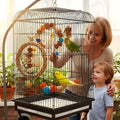 XLpeixin Parakeet Swing Toys,Bird Cage Hanging Chewing Toys,Natural Bird Parrot Foraging Toys for Budgerigar Conure Cockatiel Lovebirds Finches