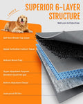 Powools Charcoal Puppy Pads for Dogs, 34 x 28 in, 6-Layer, 100-Pack
