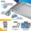 Reusable Cat Litter Tray Compatible with Petsafe-ScoopFree Litter Box, Upgraded Clip-on Designed Waste Extender, Stainless Steel Litter Tray Never Stains, Absorb Odors & Easier to Clean