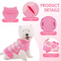 Dog Sweater Dress Plaid Knitwear for Medium Dogs Girl Christmas Clothes