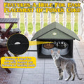 Dreyoo Outdoor Cat Feeding Station for Food & Water, Weatherproof Outdoor Kitty Dining Room Cat Shelter for Stray, Feral