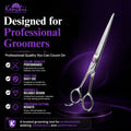 Kenchii Scorpion Dog Grooming Scissors, 7 Inch Straight Shears, Dog Scissors for Grooming, Professional Pet Grooming Scissors, Heavy Duty, Durable and Sharp