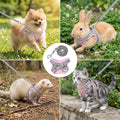Bunny Harness and Leash Set Breathable Pet Rabbit Harness and Leash Set Soft Rabbit Leashes Reflective Strips Jacket Esc