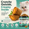 Cat Probiotics Tasty Chews –500 Chews Crunchy & Creamy Texture, Fish Oil Omega-3 Skin & Coat Health Digestive & Gut Support, Constipation Relief, Healthy Stool, Chicken Krill Flavor