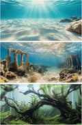 COMSUN 3 PCS Aquarium Background, 30x18 inch Polyester Fish Tank Background