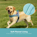 Didog Soft Flannel Padded Dog Vest Harness, No Pull/Quick Fit Reflective Dog Strap Harness, Easy for Training Walking (L:Chest 26-32", Mixed-Blue)