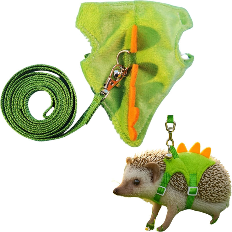 Hedgehog Leash and Harness Clothes Accessories, Dinosaur Shaped Harness Leash for Training Playing, Hamster Clothes for 