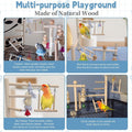 PINVNBY Bird Playground Parrot Play Gym Parakeet Cage Play Stand Wooden Perches Playpen Ladders Conure Chewing Climbing 