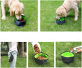 YMETECH 2 Pcs Collapsible Dog Bowls for Travel, Foldable, Portable and Light for Food and Water - (Green+Orange)