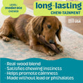 Pupstages Dogwood Dog Chew Toy, Made in the USA – Real-Wood Blend, Natural Flavor & Texture, Moderate Chewers, Small, 5.4"
