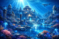 Dreamy Undersea Garden Palace PVC Fish Tank Background 24x12 Inches Underwater Ruins Aquarium Terrarium Background Beard