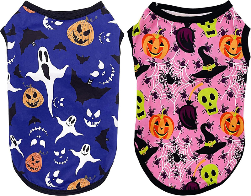 2PCS Halloween Dog Shirt XXL Sleeveless Tee Vest T-Shirt Tank Top