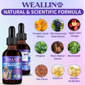WEALLIN Flea and Tick Prevention for Cats and Dogs Natural Flea Treatment Support Drops with Multivitamin for Pets Oral Natural Supplement Flea and Tick Treatment Drops for All Breeds and Ages