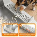 AIPERRO Stainless Steel Litter Box with Lid, High Sided Metal Litter Boxes