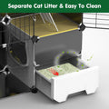 Cat Cage with Litter Box Hammock Ladders, 3-Tier DIY Indoor Kitten Cage