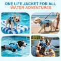 BEAUTYZOO Dog Life Jacket, Dog Life Vest for Swimming,Easy-Wear Back Zip,XL