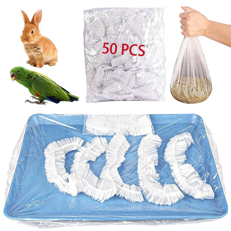 50 Pcs Bird Cage Liner, Leak-Proof Bird Cage Liners 14.17 * 10.23inch, Rabbit Litter Box Liners, Quick Cleanup Essential for Small Animals Indoor Use