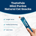 Blue Buffalo Tastefuls Mini Purées Natural Cat Treats, Chicken, Tuna, Salmon Variety Pack, 0.5 oz. Single Servings, 24-Count