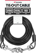 Tuff Pupper Dog Tie Out Cable, 50 ft Heavy Duty Lead for up to 250 lb Dogs