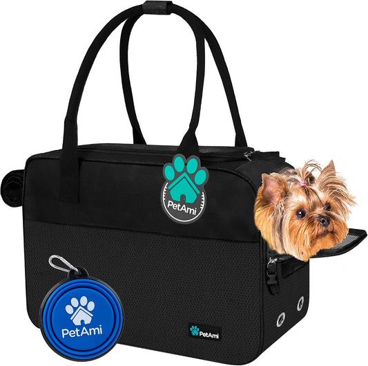 PetAmi Small Dog Purse Carrier with Pockets, Airline Approved