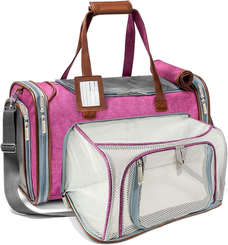 Mr. Peanut's Gold Series Big Apple XL Expandable Airline Capable Soft Sided Pet Carrier, Premium Brand Self Locking Zipp