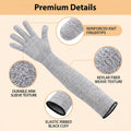 15.7 Inch Kevlar Anti-Bite Anti-Scratch Gloves, Flexible Arm Protection for Cat Grooming Nail Trimming