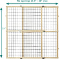 MYPET Wire Mesh Dog Gate: 29.5"-40" Wide, Pressure Mounted with No Tools; Expandable, Durable Pet Gates for Doors and Hallways, 37" Tall, Made with Sustainable Hardwood