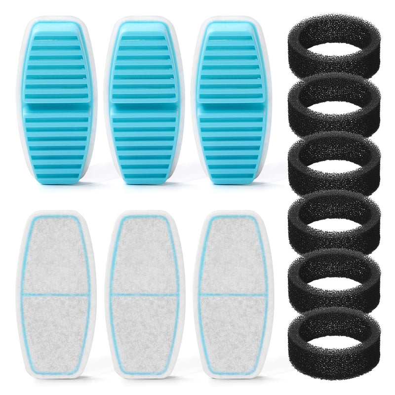 FOFNON Dog Water Fountain Filter: 12 Pet Water Fountain Filters - Including 6 Pieces of Filters + 6 Pieces Sponges - Suitable for FOFNON Wired Dog/Cat Fountain