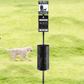 Qinyoung Dog Waste Station Galvanized Steel Outdoor Pet Bin with Poop Bag Dispenser Reflective Sign Rust Proof for Backyard Commercial Park (Black)