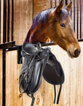 QWORK Saddle Rack, 2 Pack Removable Saddle Rack, Hangs on Stall Walls or Doors, for Western and English Tack Storage