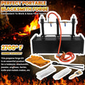 Triple Burners Portable Propane Gas Forge Three Burners 2700°F/1482℃ Large Capacity Square Forging Furnace for Blacksmit