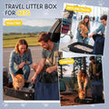 Hillban Travel Litter Box for Cats, 4 in 1 Collapsible Portable Box