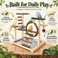 Wooden Bird Playground, Parrot Perch Stand, Cage Accessories
