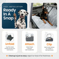 4Knines Dog Seat Cover for Back Seat, Heavy Duty Waterproof Rear Seat Protector for Small Trucks, SUV, Cars - Fits 60/40 Split Bench with Middle Seat Belt, Non-Slip Dog Backseat Cover (Regular, Black)