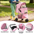 DUMOS 3 Wheels Pet Stroller for Small Dogs and Cats, Foldable