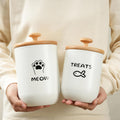 Cat Treat Container with Airtight Lid, Cat Food Oganizer Dry Food, Cat Food Storage Containers, Pet Treats Canister, Cat Treat Jar Set of 2-8.3x4.9 & 7.1x4.3 (W