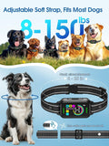 DINJOO Smart Bark Collar - Rechargeable Anti Barking Training Collar with 8 Adjustable Sensitivity, Beep & Shock (Dark B