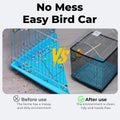 SFIELCAPA 2 Pcs Bird Cage Seed Catcher, Adjustable Bird Cage Net Cover, Reusable Soft Nylon Cover for Parrot Enclosures (Black)